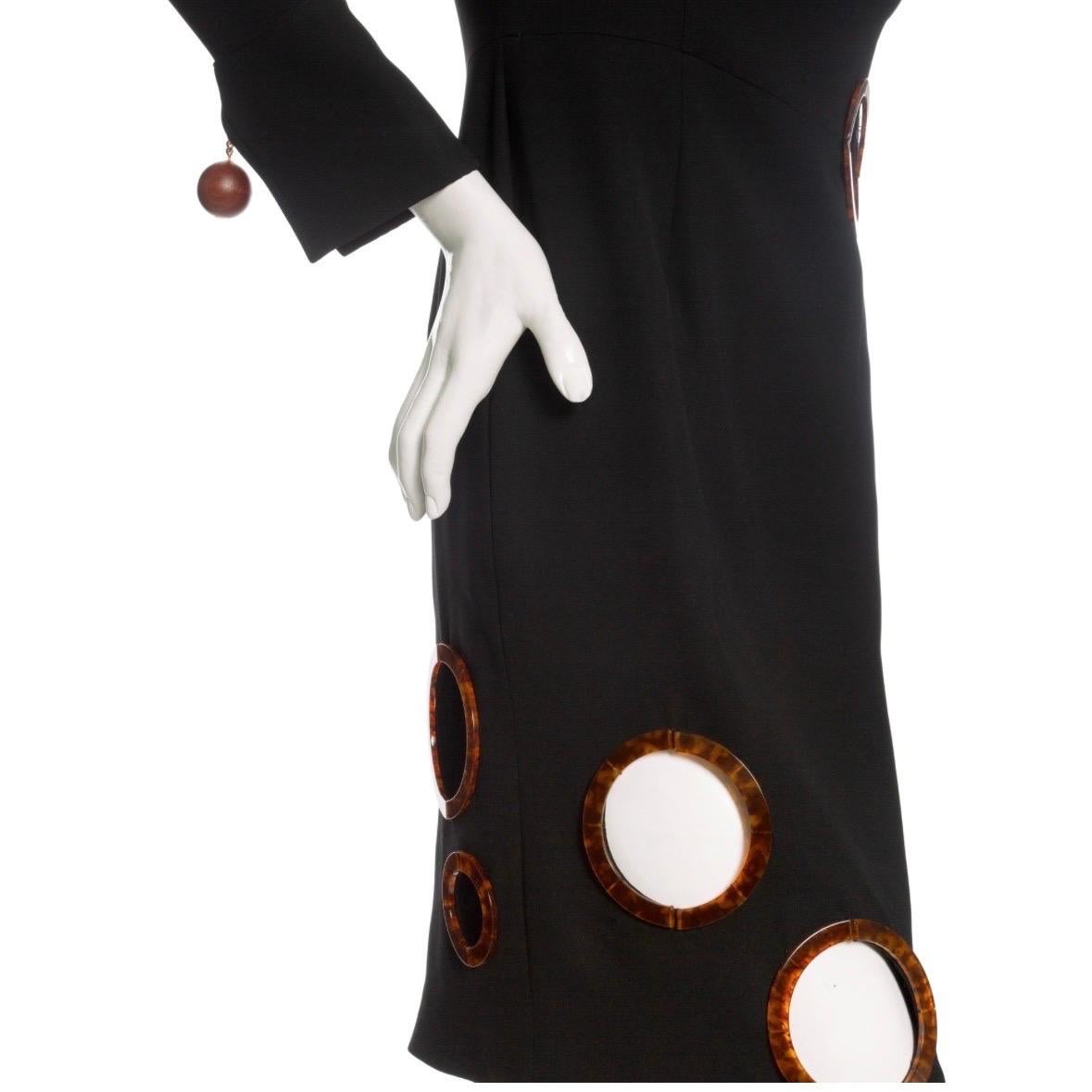 Burberry Black Silk-Blend Cutout Sheath Dress For Sale 1
