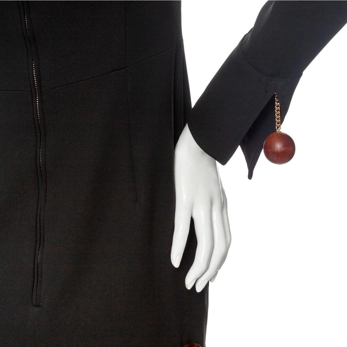 Burberry Black Silk-Blend Cutout Sheath Dress For Sale 2