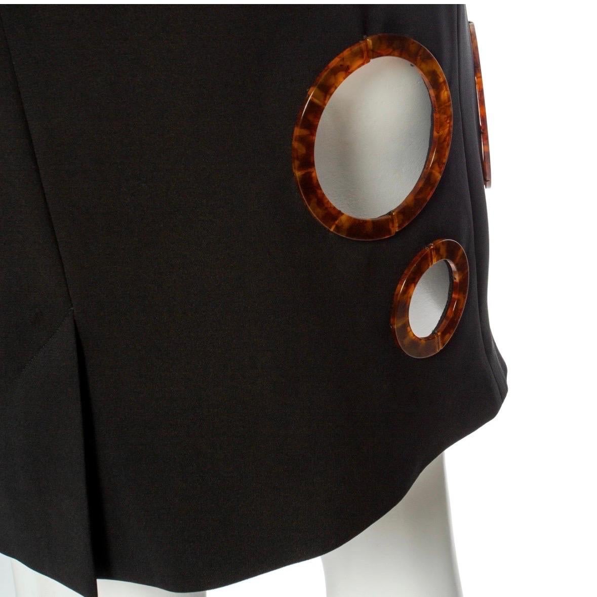 Burberry Black Silk-Blend Cutout Sheath Dress For Sale 3