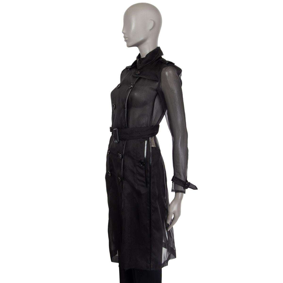 black organza trench coat