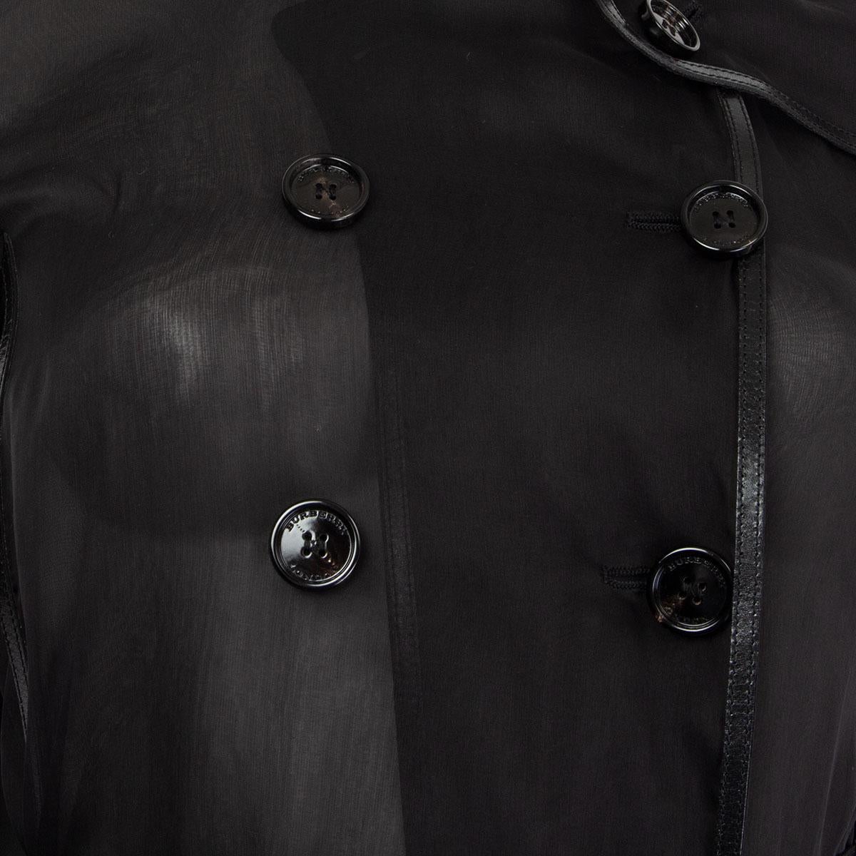 BURBERRY - Manteau imperméable en soie noire ORGANZA - Taille 4 XXS Pour femmes en vente