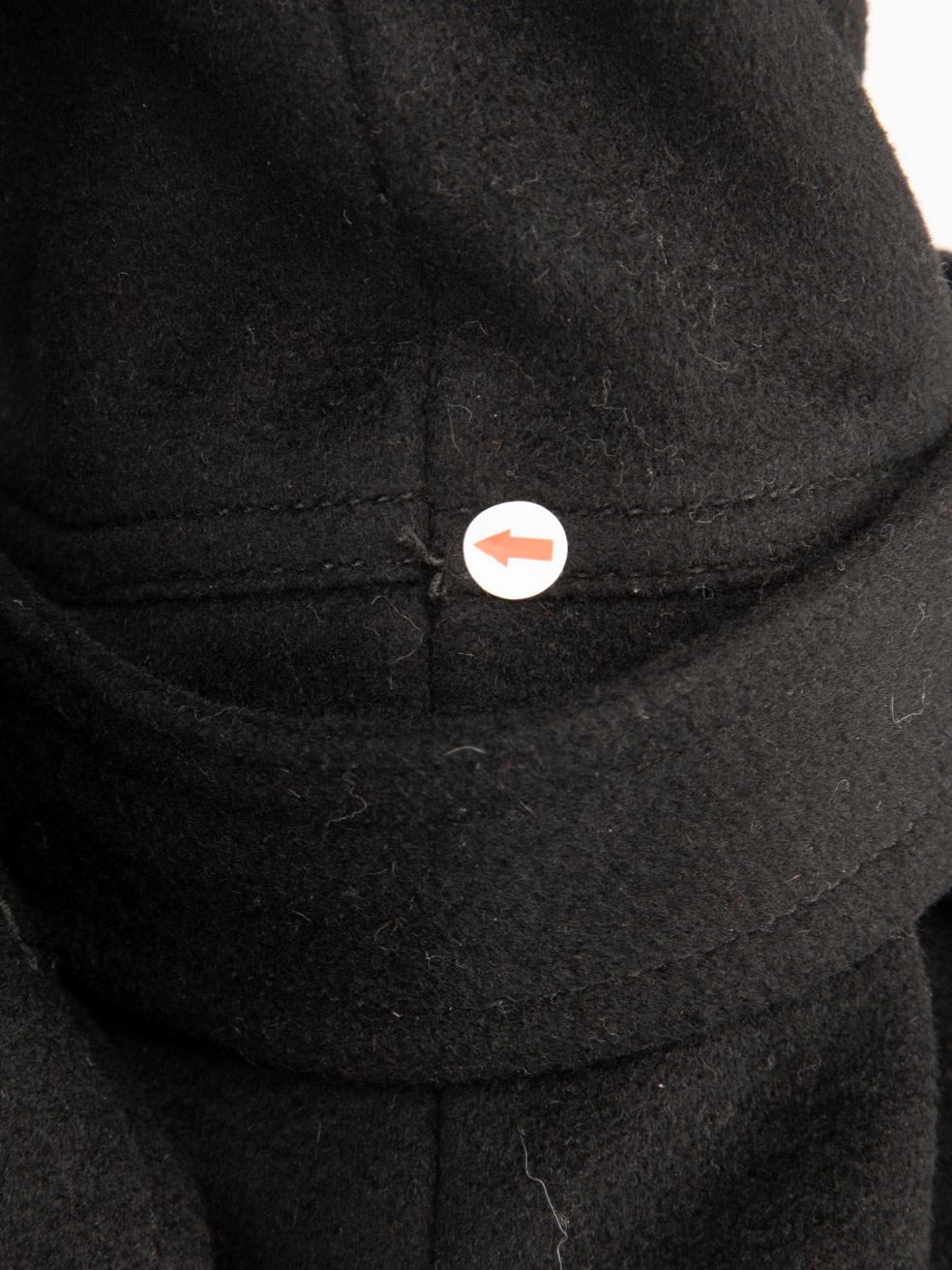 Burberry Schwarzer einreihiger langer Wollmantel Größe S im Angebot 2