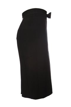 Burberry, black skirt with bow and split on the back