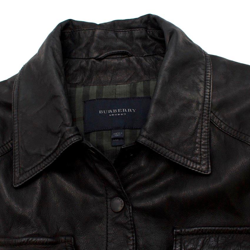 Black Burberry black sleeveless leather Gilet US 8 For Sale