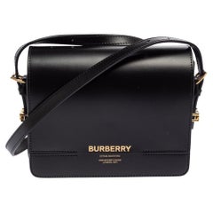 Burberry Black Smooth Leather Small Grace Crossbody Bag