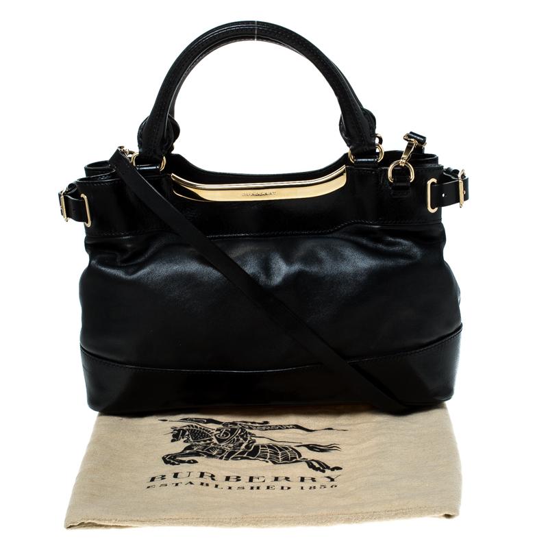 Burberry Black Soft Leather Bridle Small Hepburn Tote 9