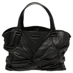 Burberry Black Soft Leather Knot Healy Satchel