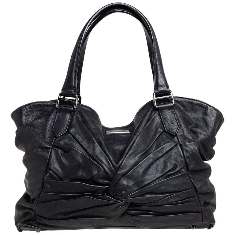 Burberry Black Soft Leather Knot Healy Satchel at 1stDibs
