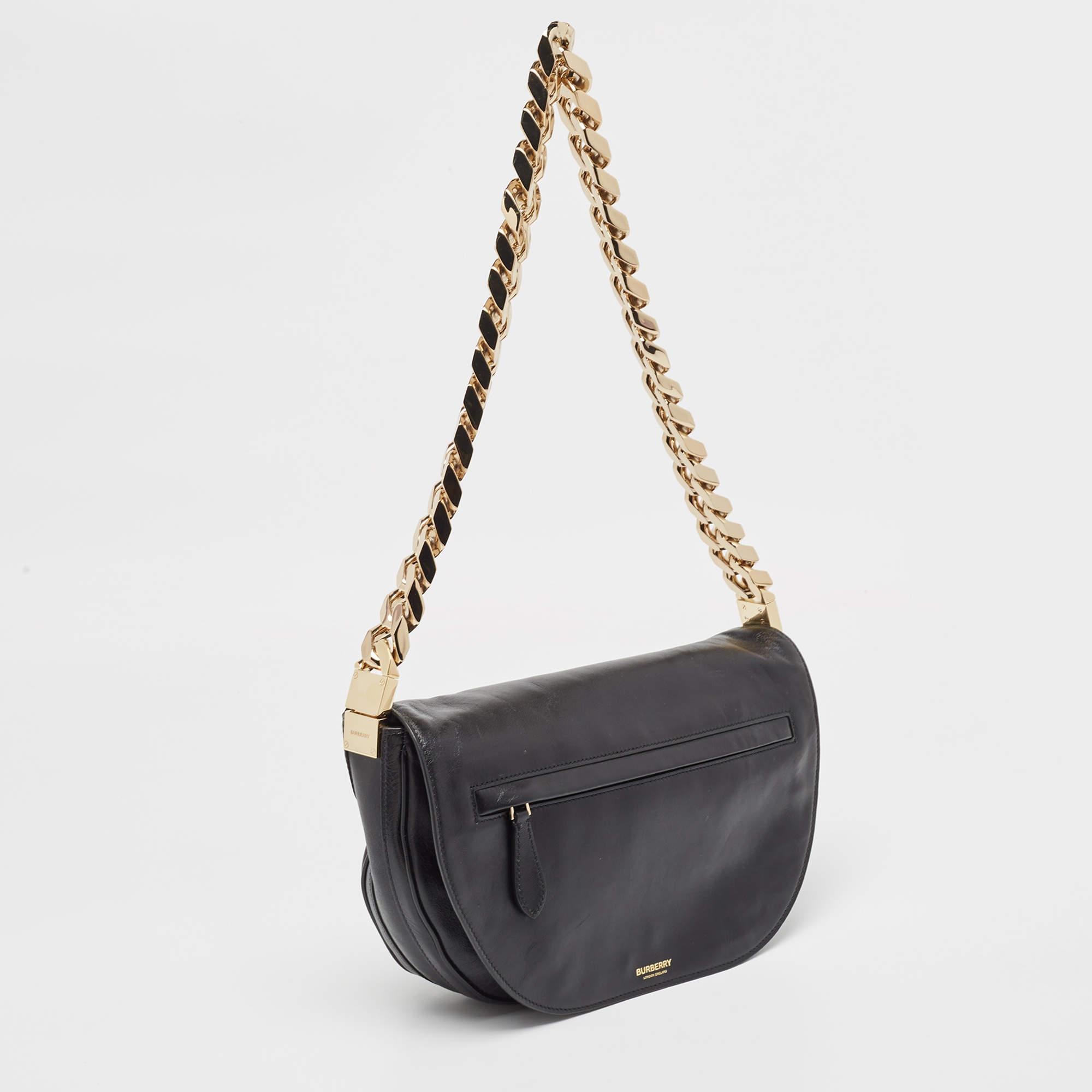 Bolso Olympia Mediano Burberry Negro Piel Suave en Excelente Estado en Dubai, Al Qouz 2