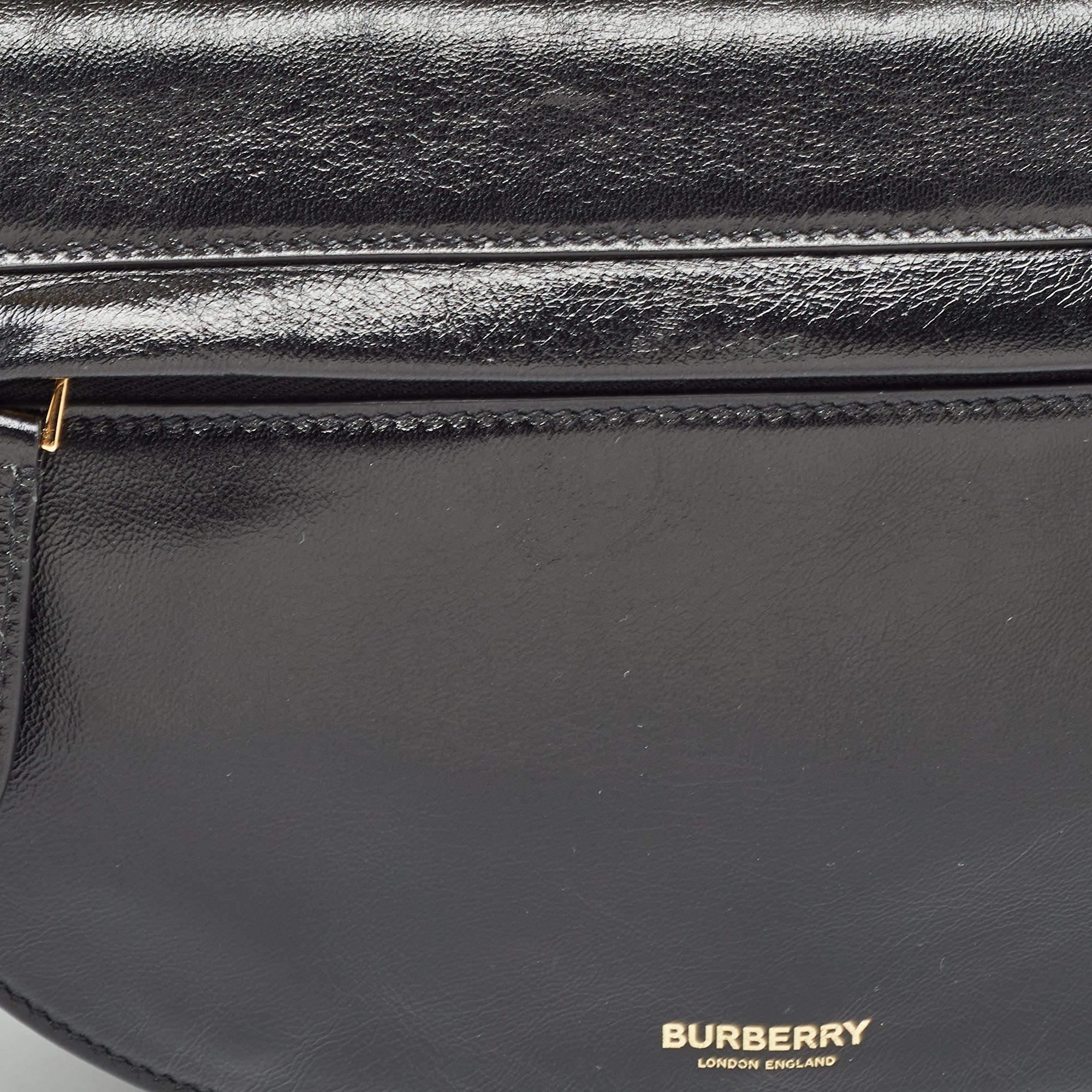 Burberry Black Soft Leather Small Olympia Chain Shoulder Bag 1