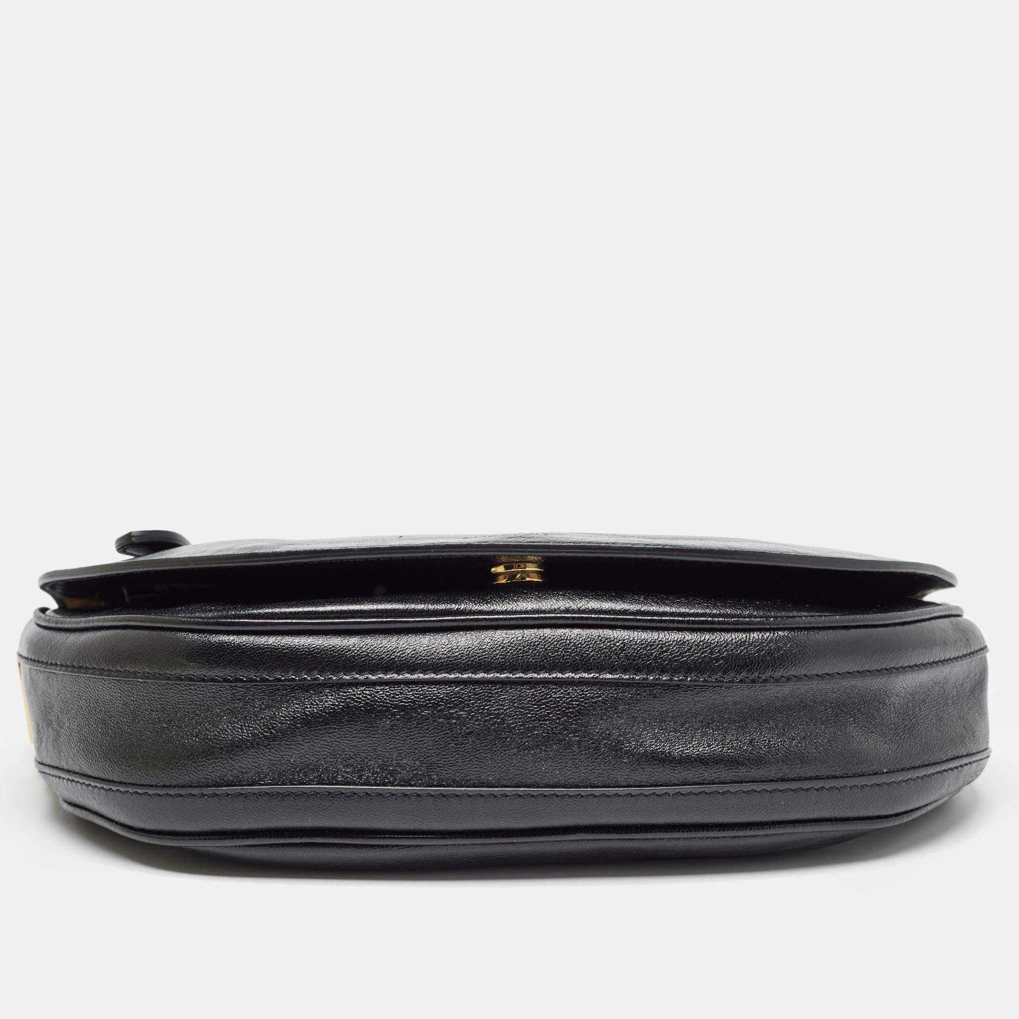 Burberry Black Soft Leather Small Olympia Chain Shoulder Bag 2