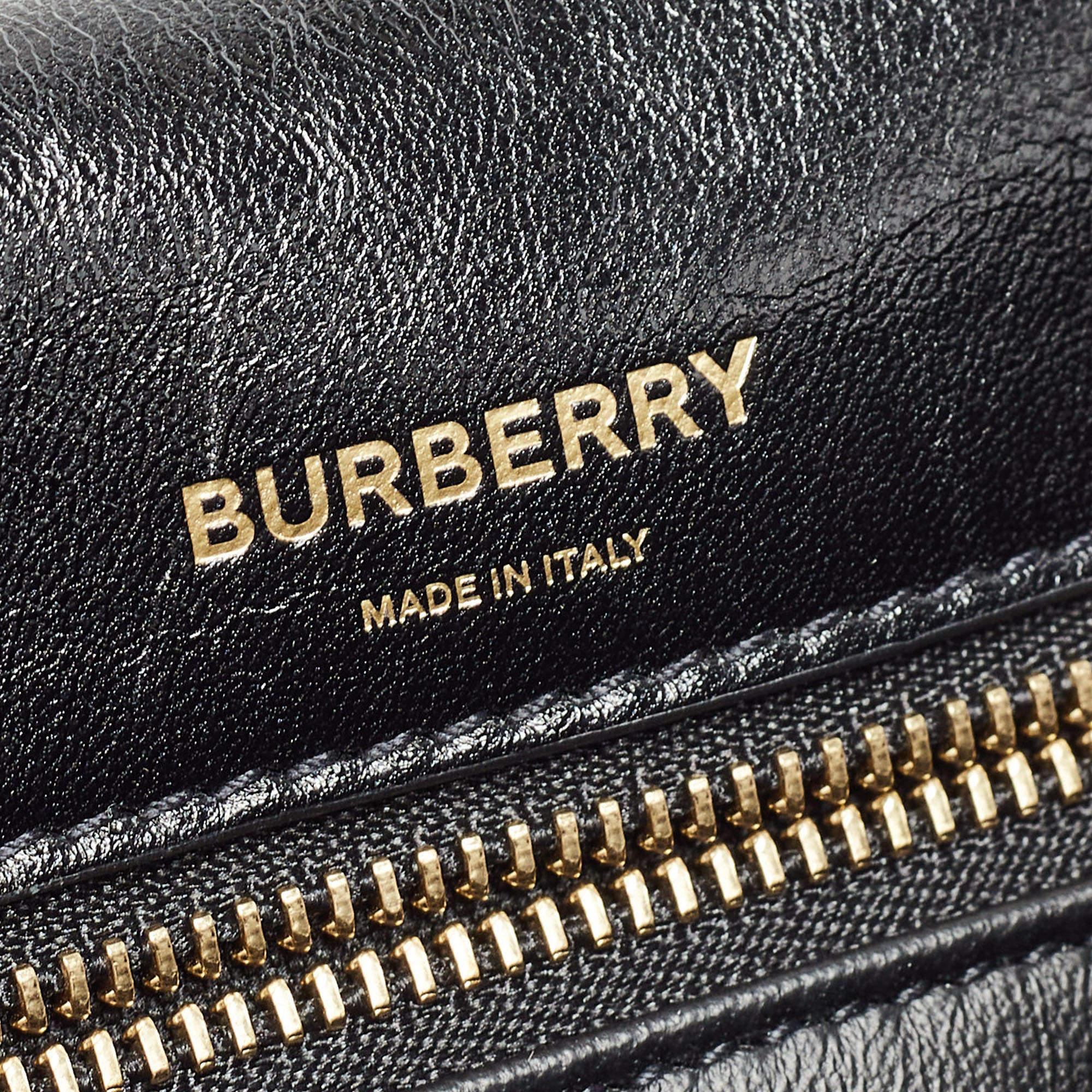 Burberry Black Soft Leather Small Olympia Chain Shoulder Bag 4