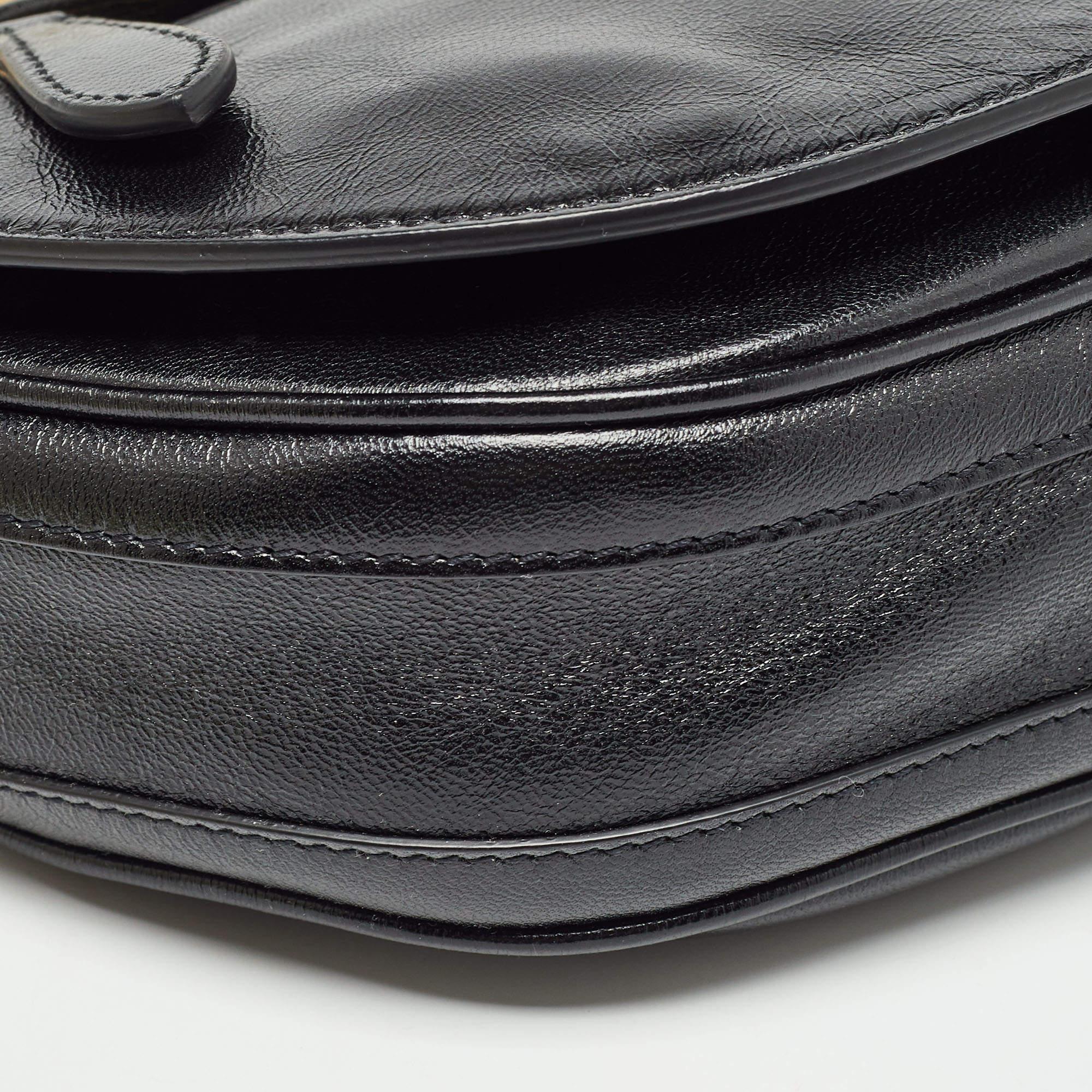 Burberry Black Soft Leather Small Olympia Chain Shoulder Bag 5