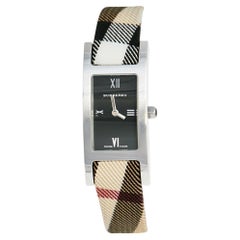 Burberry Black Stainless Steel Calfskin Heritage Nova Women's Wristwatch 18 mm