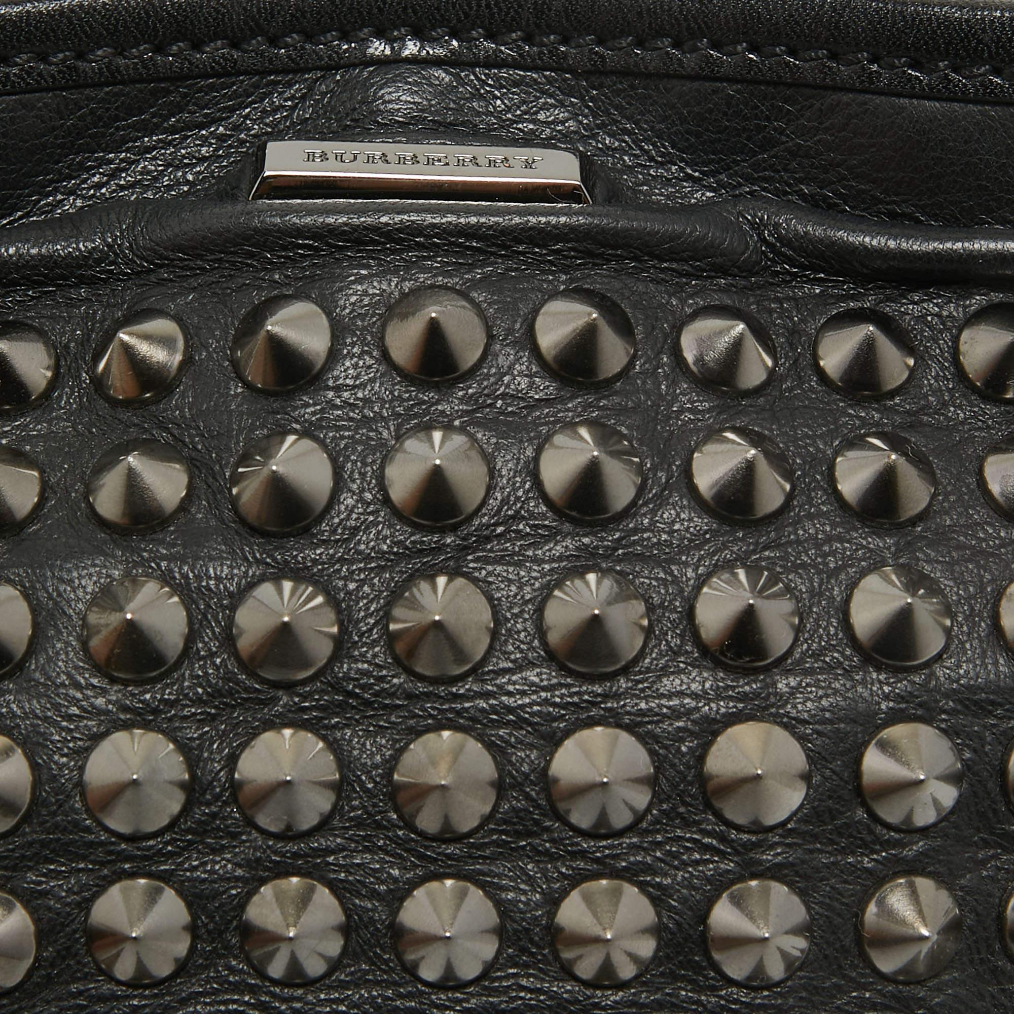 Burberry Black Studded Leather Edenham Crossbody Bag For Sale 1