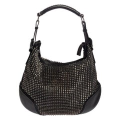 Burberry Black Studded Leather Hoxton Hobo