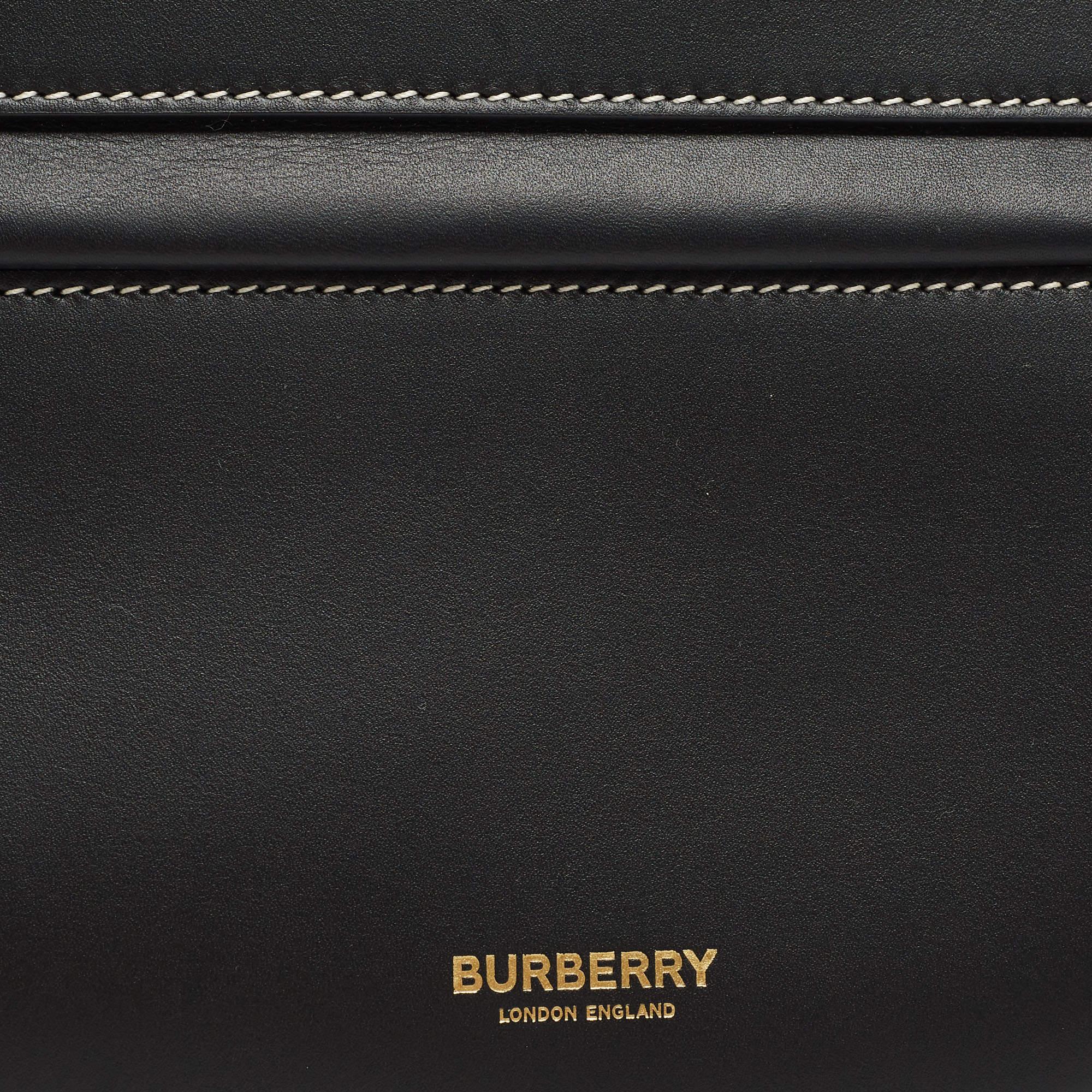 Burberry Black Studded Leather Mini Olympia Zip Shoulder Bag For Sale 4