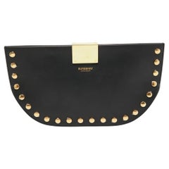 Burberry Black Studded Leather Olympia Clutch