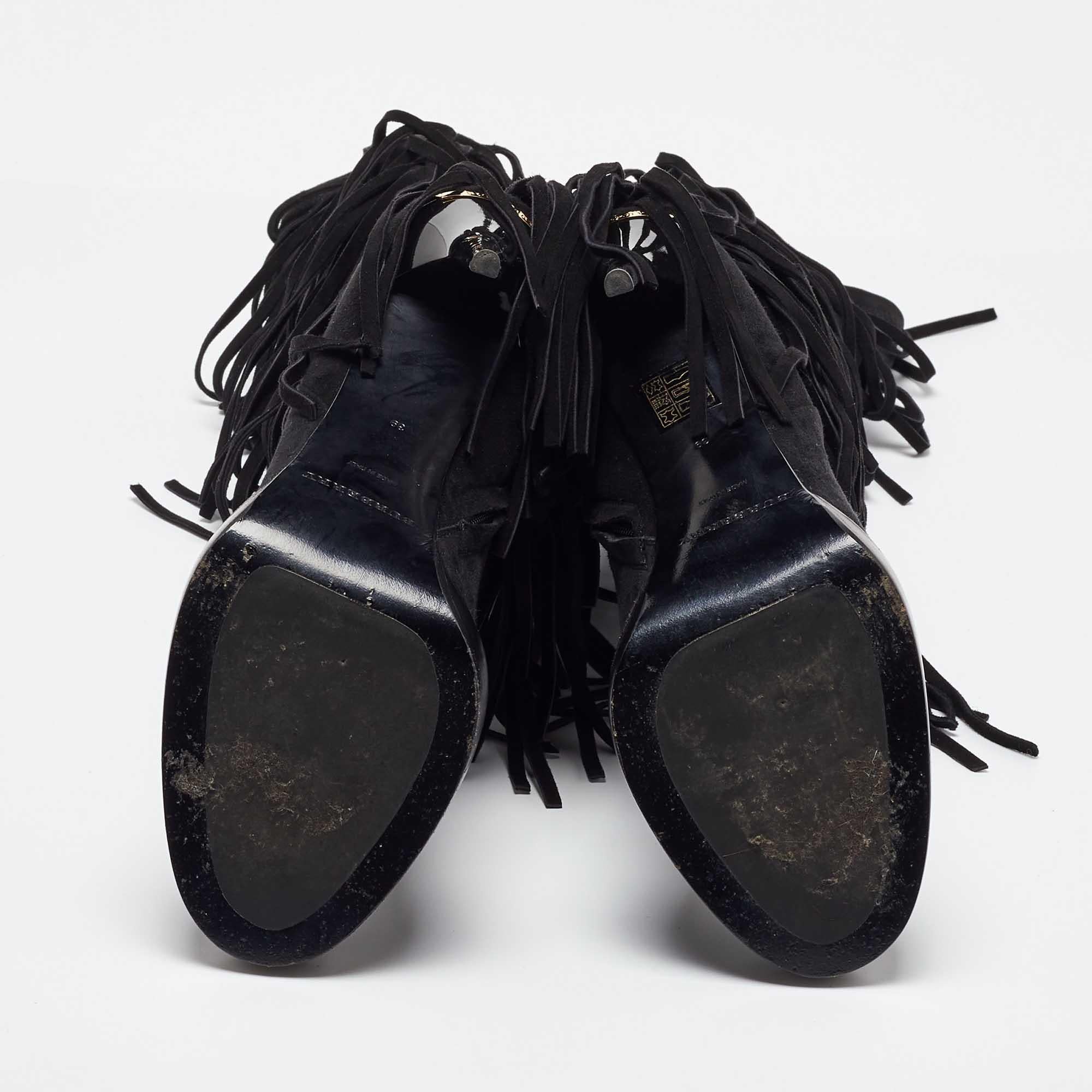 Burberry - Bottes en daim noir Caitlin à hauteur du genou - Taille 39 en vente 1