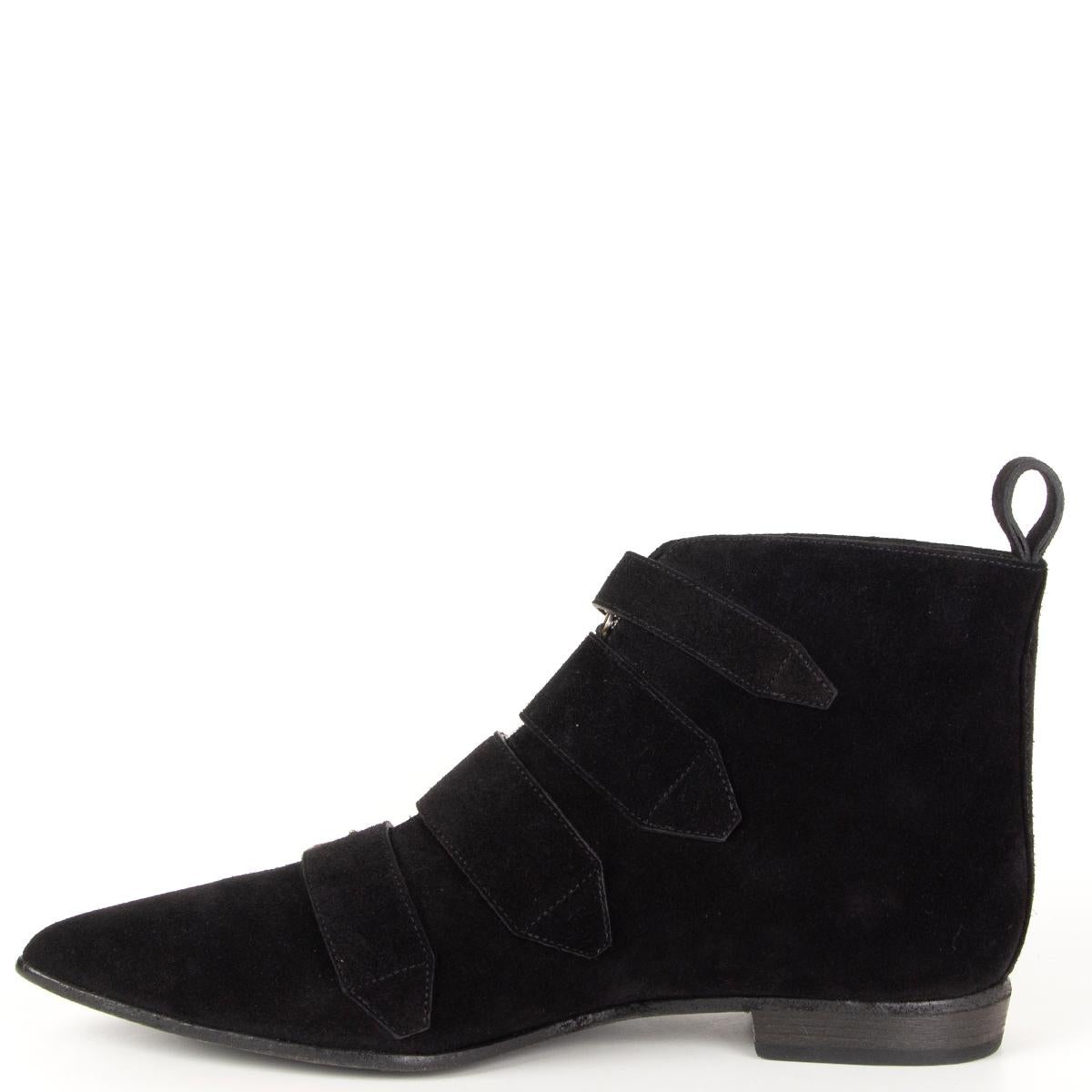 BURBERRY ante negro MILNER BUCKLE DETAILS Botines Zapatos 39 Negro en venta