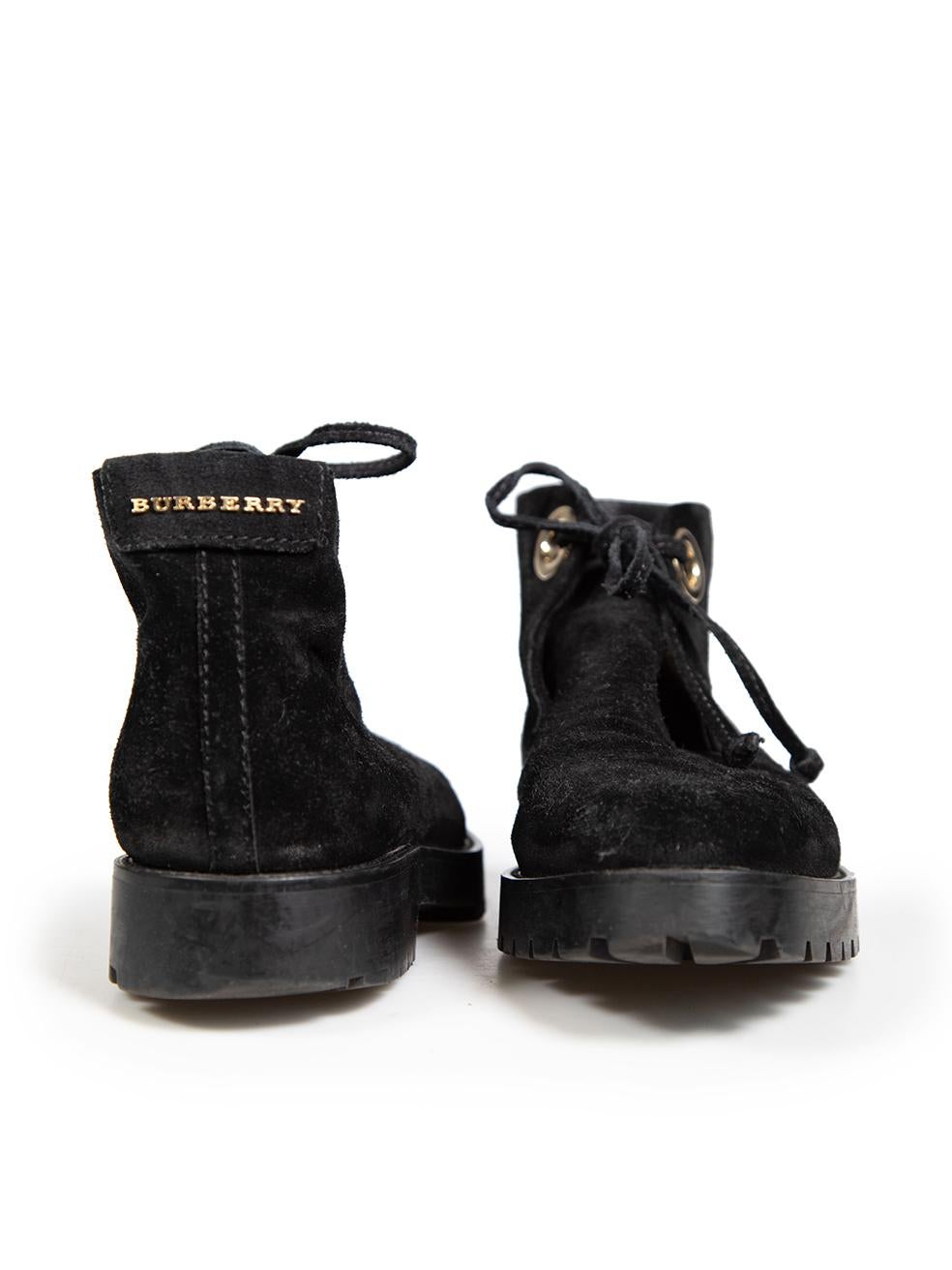 Noir Burberry - Bottes en daim noir Nova doublées de carreaux - Taille IT 39