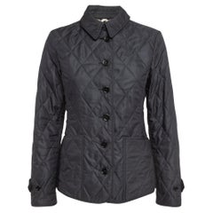 Burberry Schwarz Synthetische Diamant gesteppte Thermoregulated Jacke S