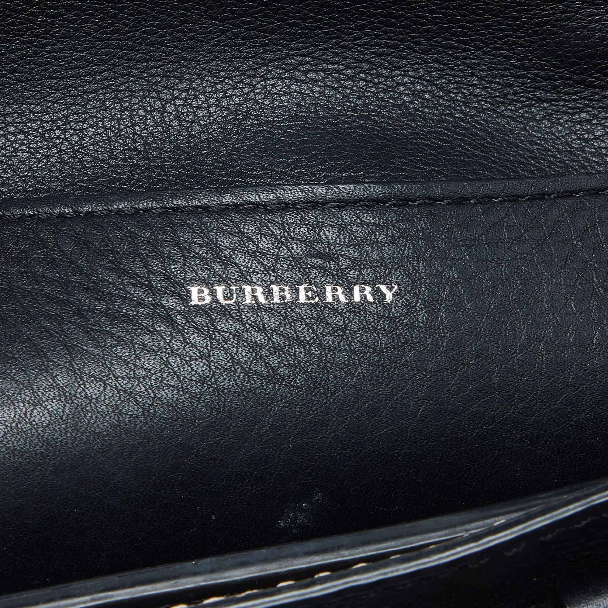 Burberry - Fourre-tout à ceinture Baby Marais en cuir noir/marron en vente 1