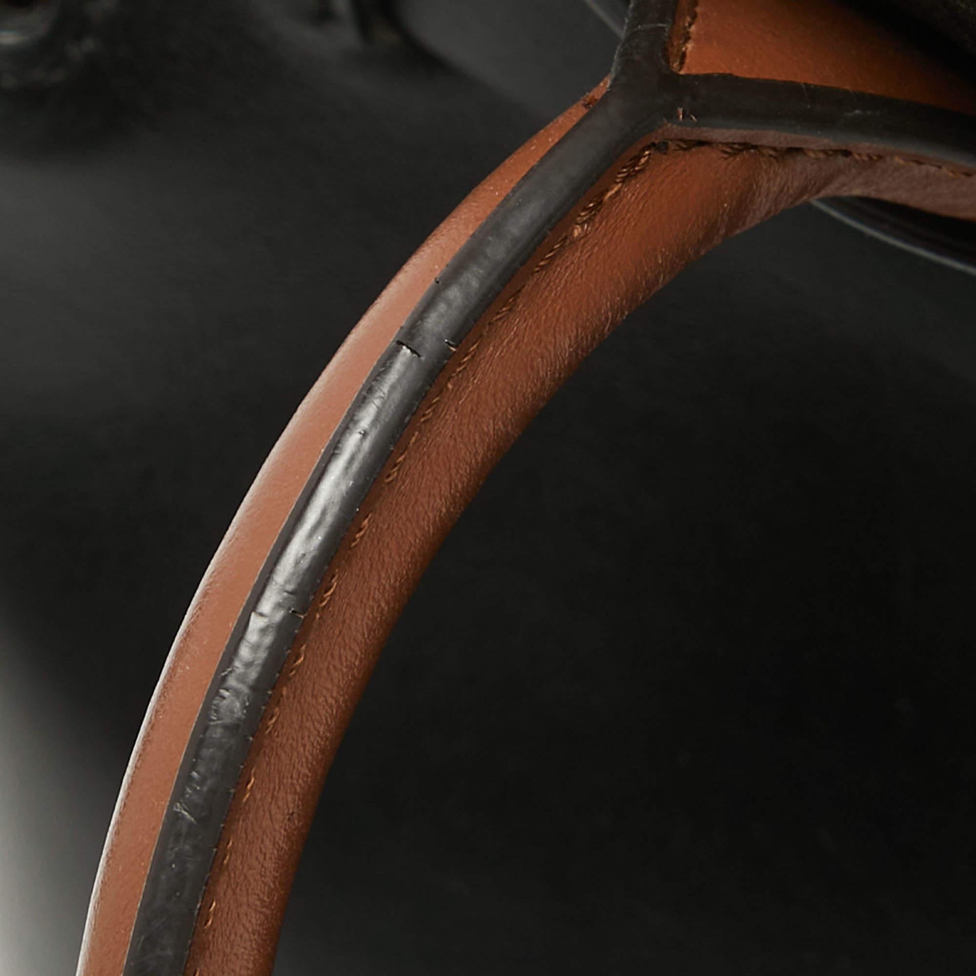 Burberry Black/Tan Leather Small Marais Belt Tote 6