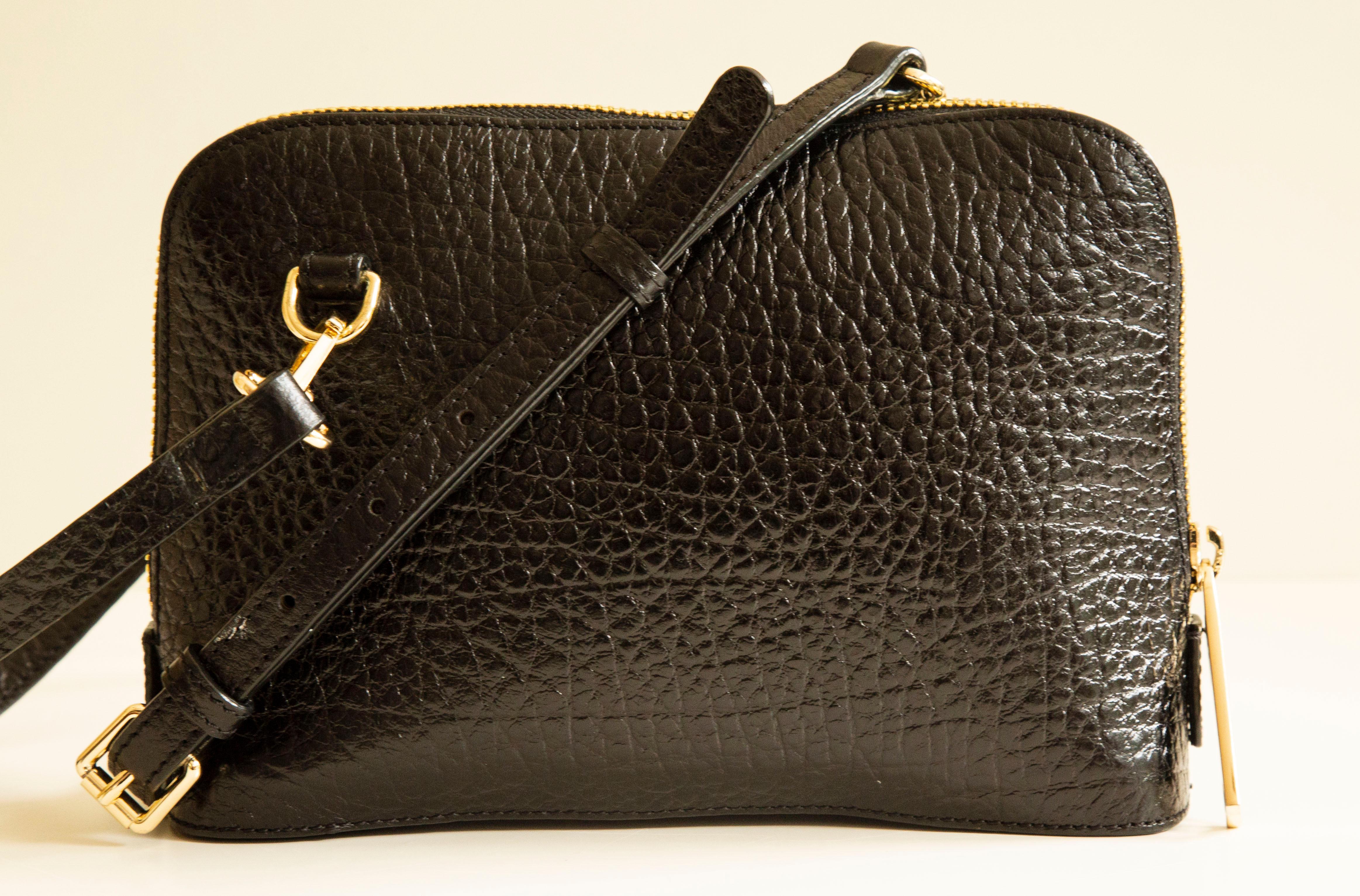 black shiny purse