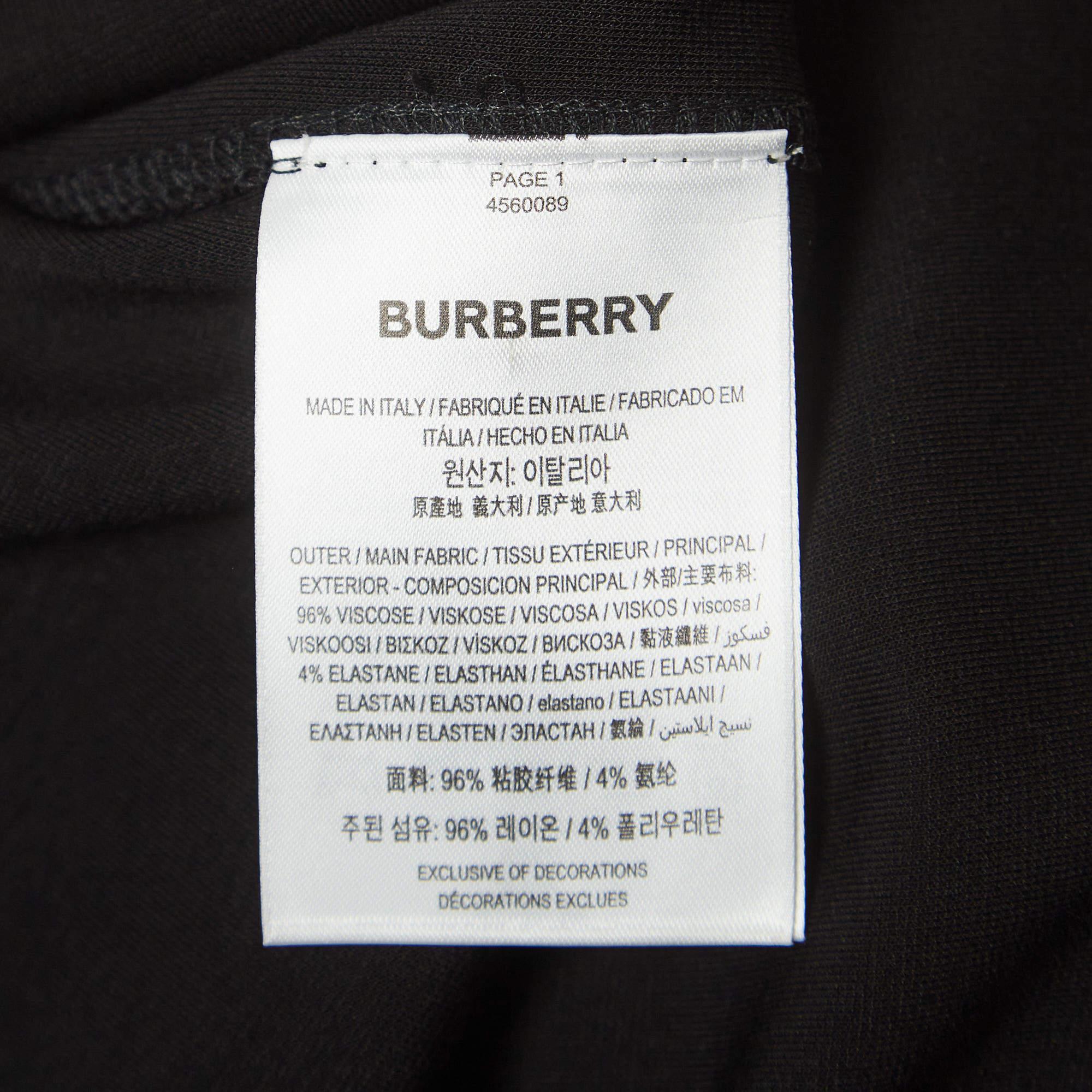 Women's Burberry Black Viscose Chain Fringe Detail Dress S For Sale