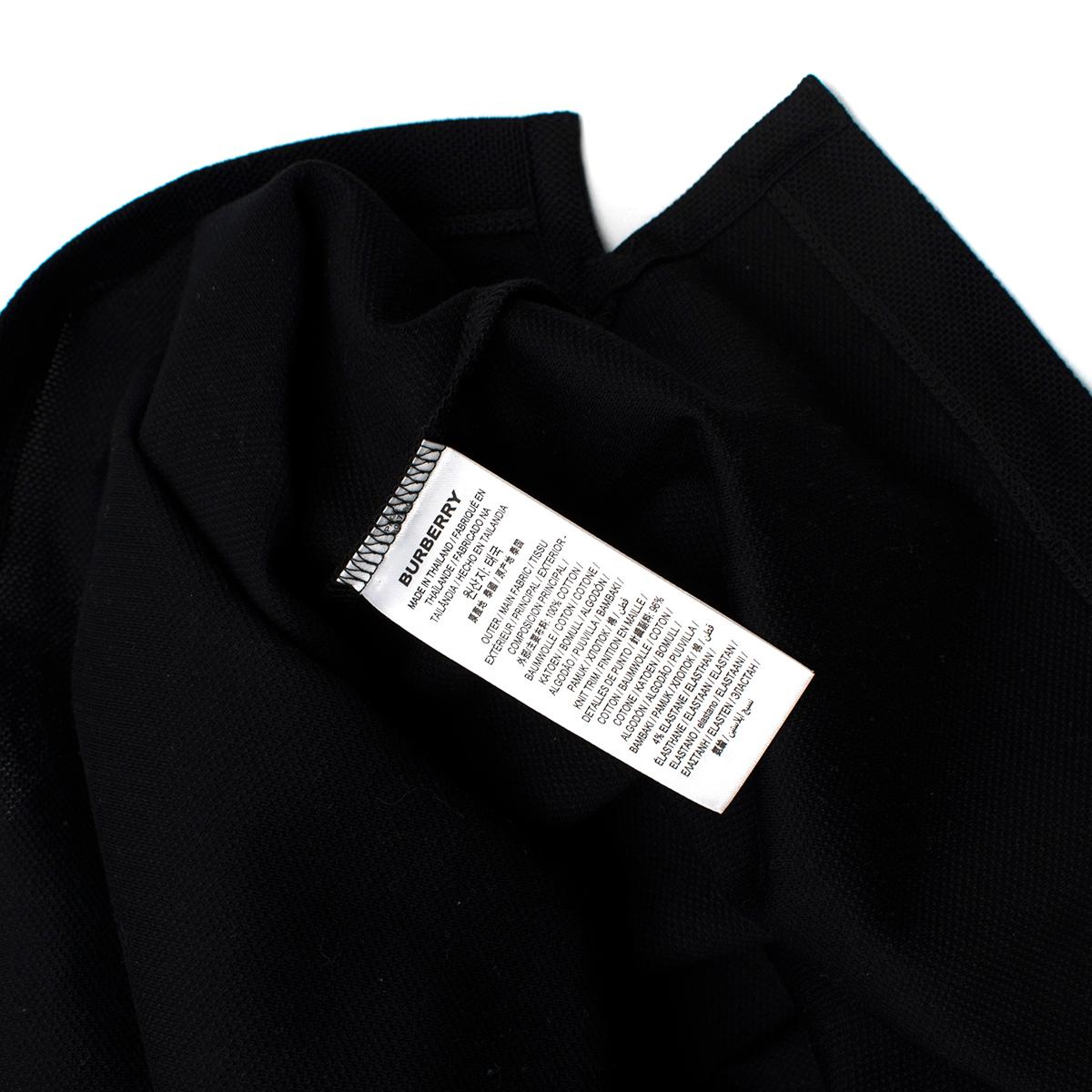 Burberry Black Walton Long Sleeve Cotton Pique Polo Shirt For Sale at  1stDibs