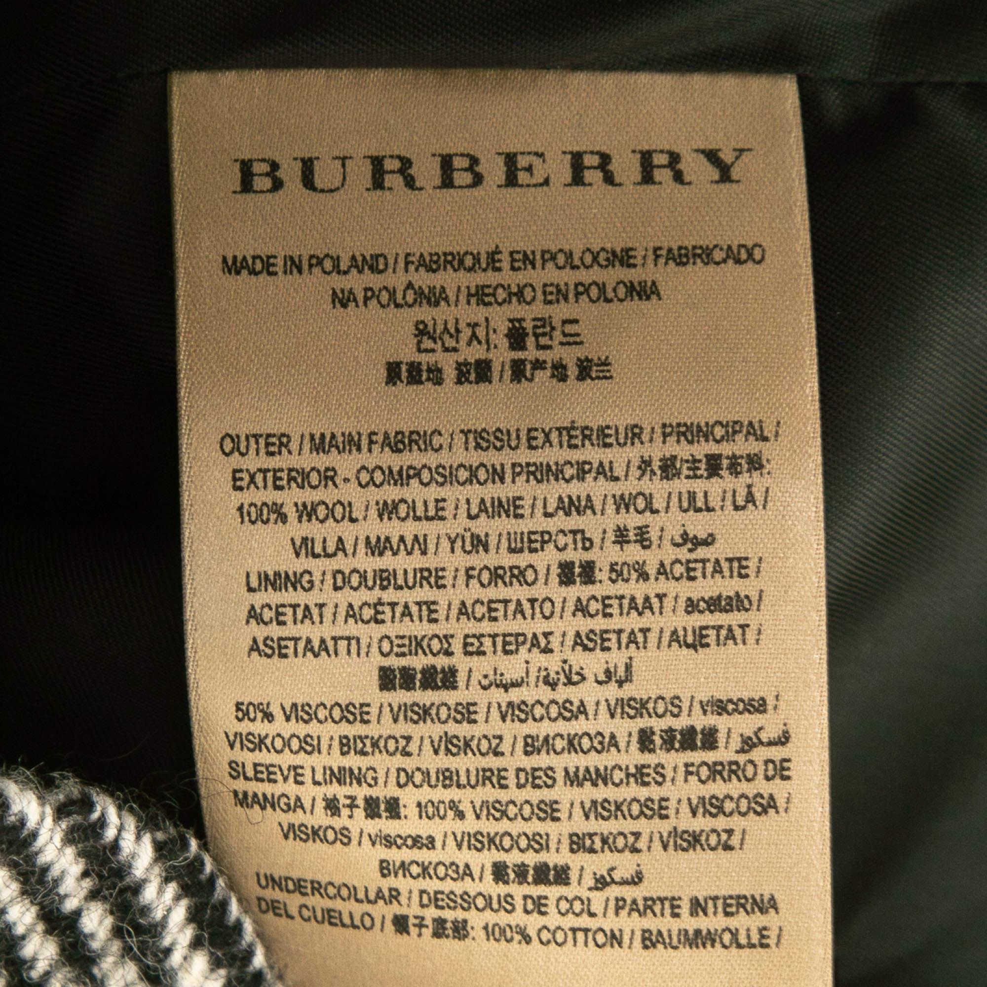 Women's Burberry Black/White Patterned Wool Ruffled Jacket 