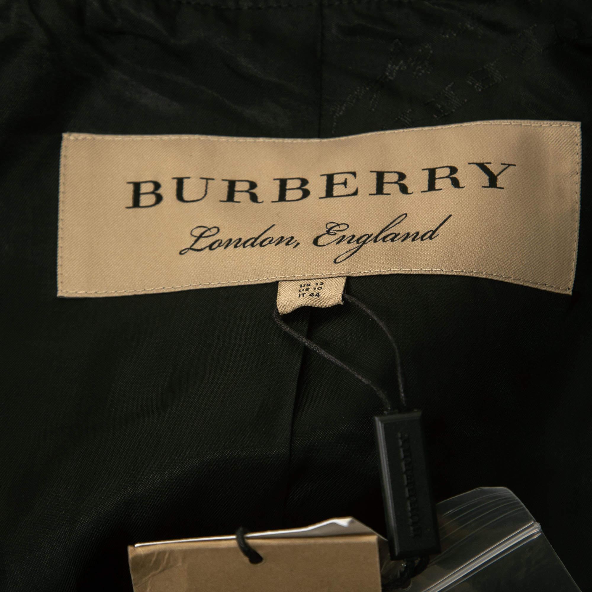 Burberry Black/White Patterned Wool Ruffled Jacket  2