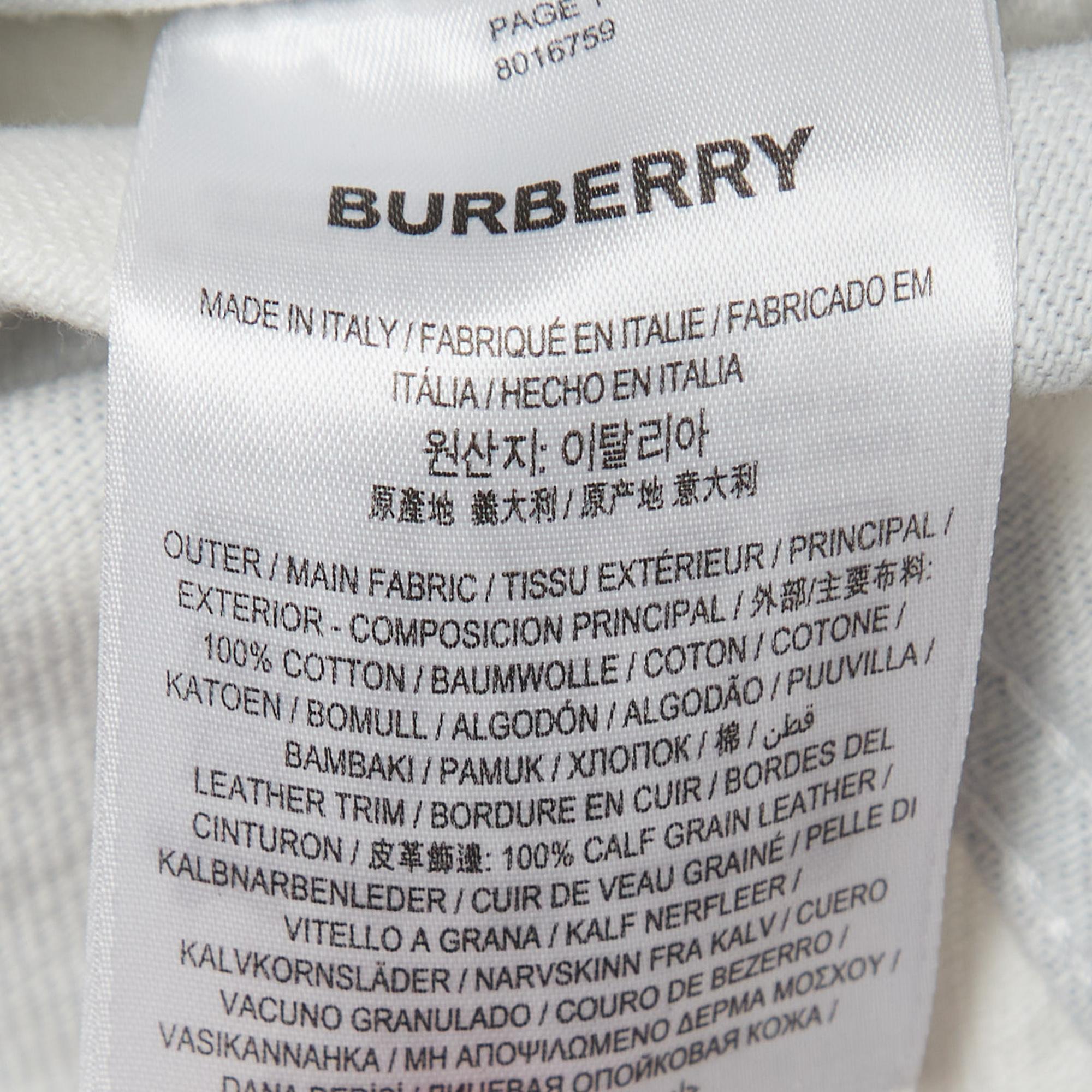 Burberry Black/White Print Denim Buttoned Jacket XS In Excellent Condition For Sale In Dubai, Al Qouz 2