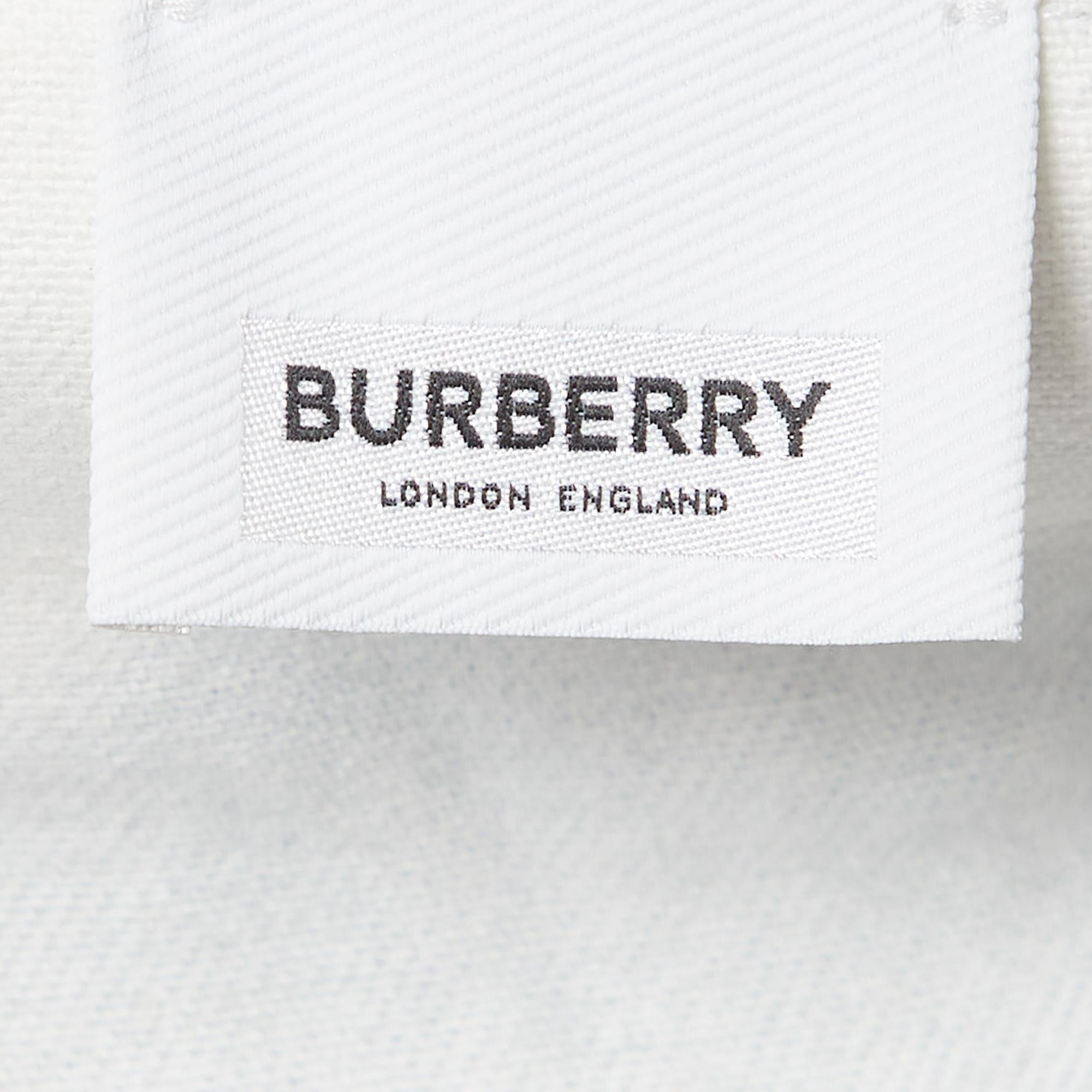 Burberry Veste en jean boutonnée imprimée noir/blanc XS en vente 1