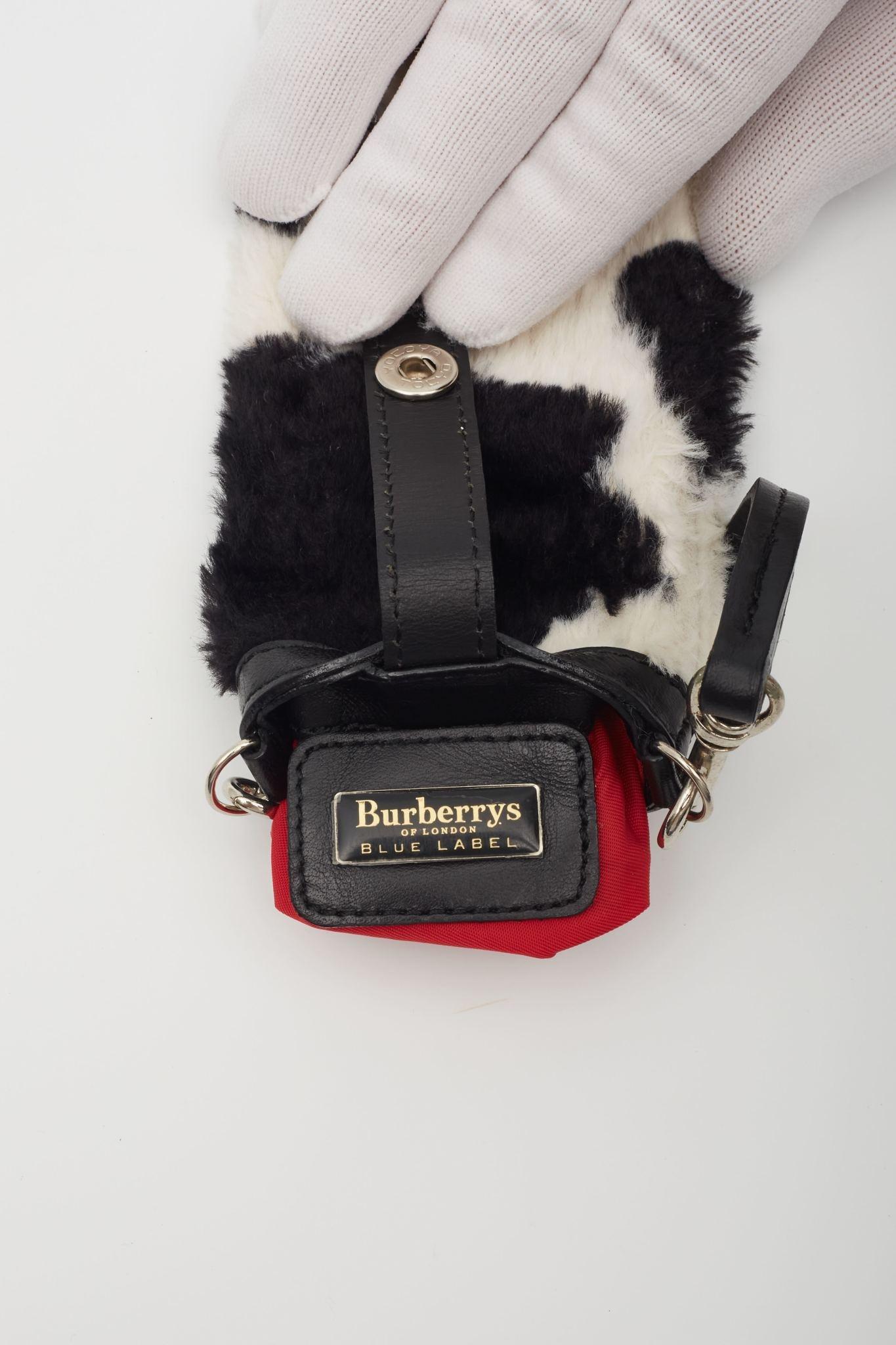 Burberry Black White Print Dog Poop Bag Holder Crossbody For Sale 7