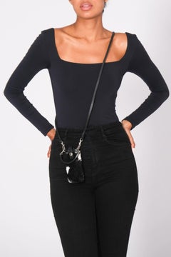 Burberry Black White Print Dog Poop Bag Holder Crossbody