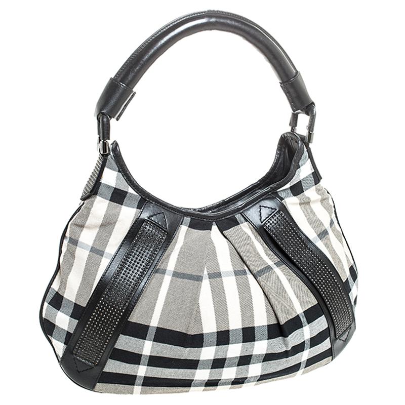 black and white burberry purse