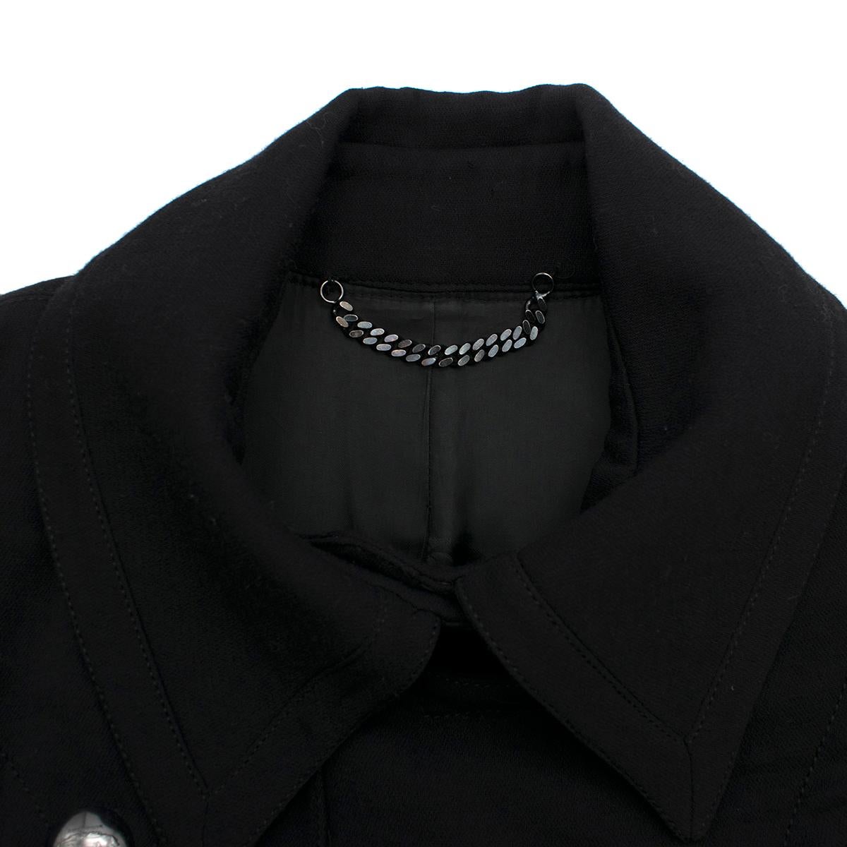 Burberry Black Wool Asymmetric Coat  estimated size XS In Good Condition In London, GB