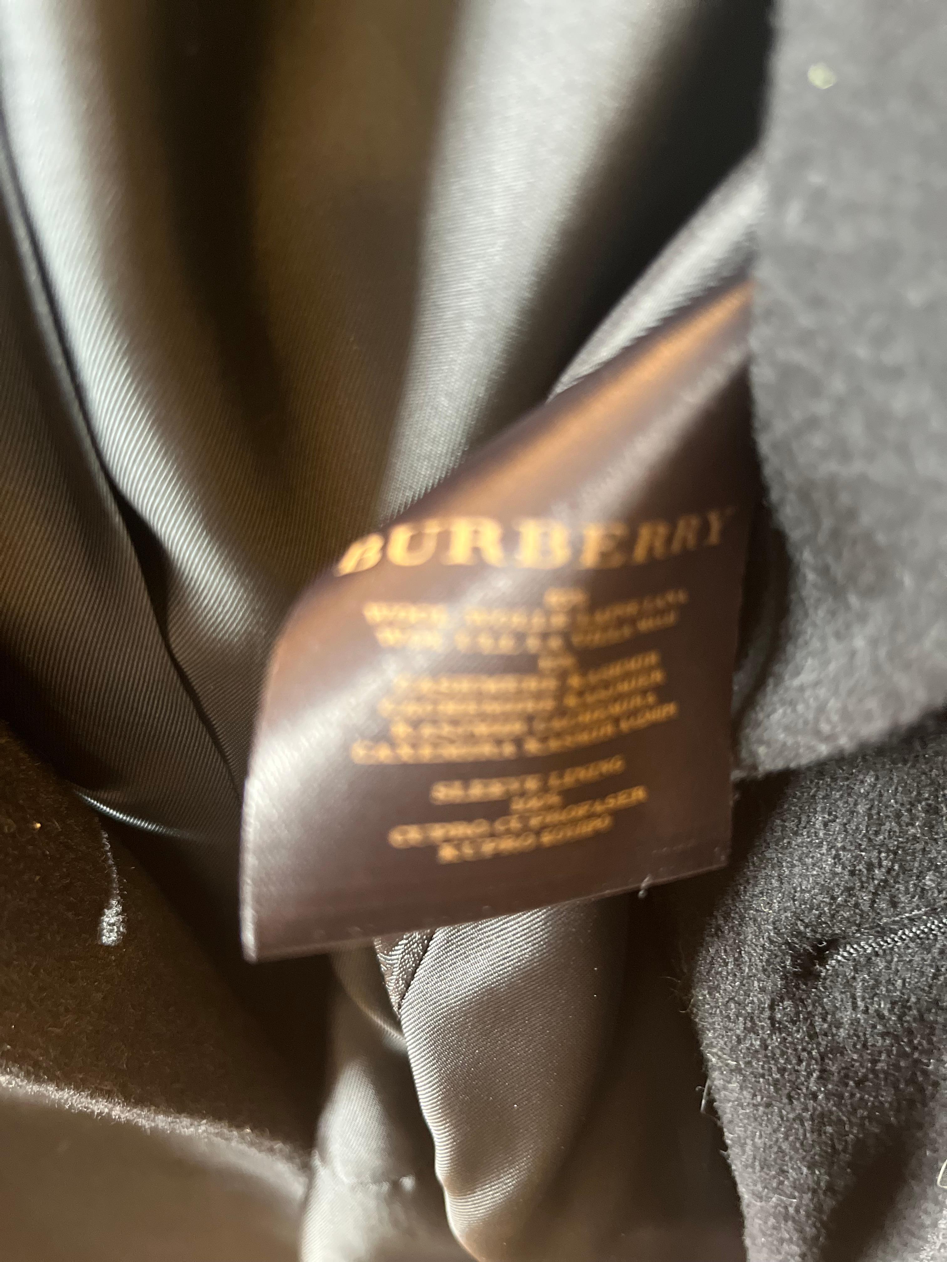 Burberry Black Wool/Cashmere Blend Belted Coat S+ 7