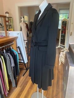 Burberry Black Wool/Cashmere Blend Belted Coat S+