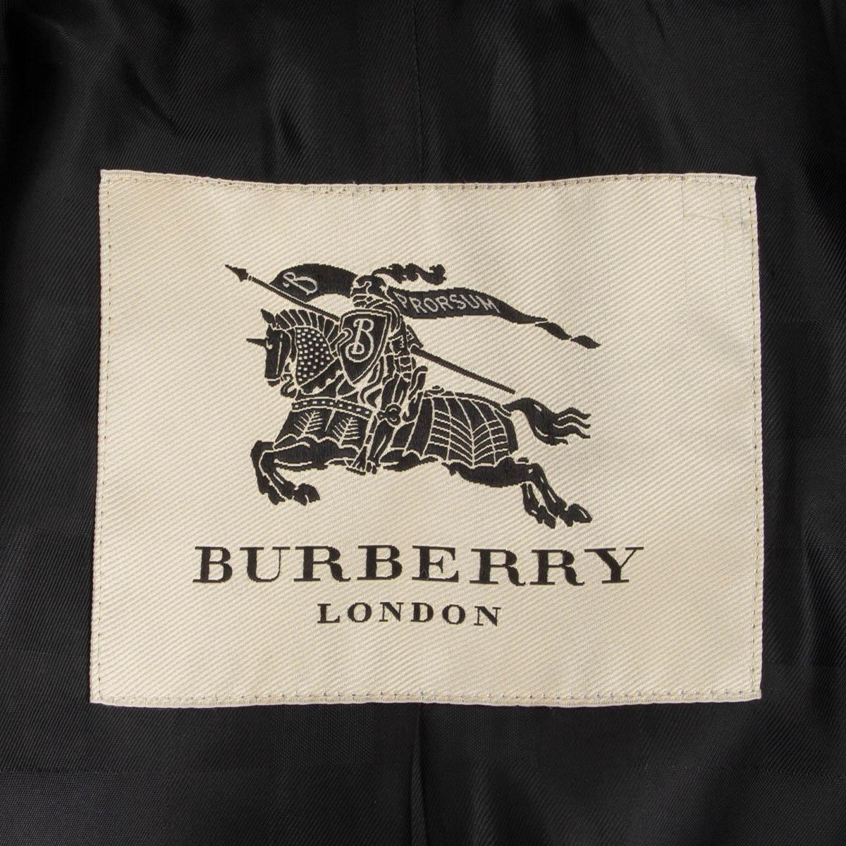 BURBERRY black wool & cashmere KENSINGTON BELTED TRENCH Coat Jacket 8 S 3
