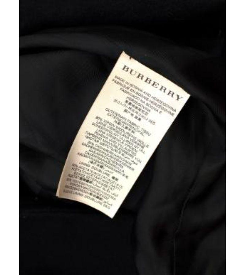 Burberry Black Wool & Cashmere Short Trench Coat with Leather Straps For Sale 5