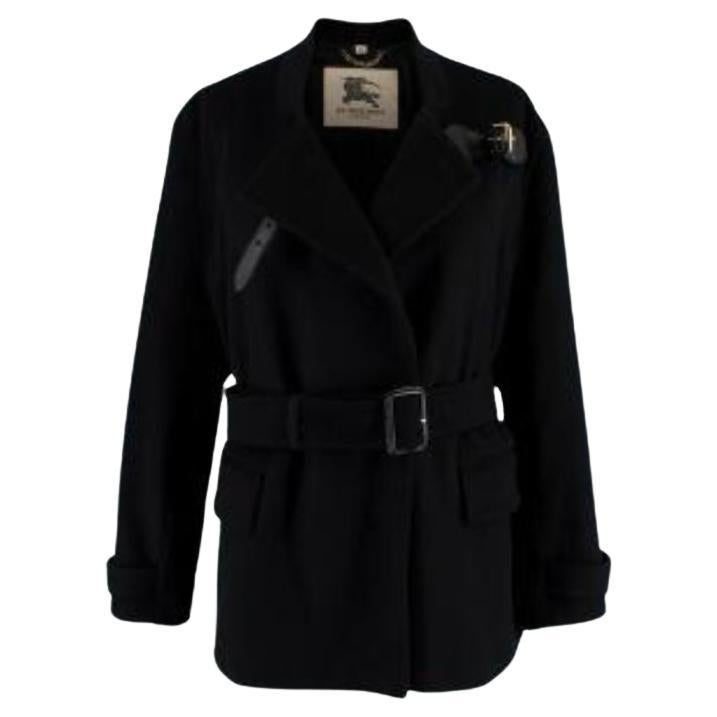 Louis Vuitton Monogram Black Trench Coat with Fox Fur Collar - Size US 4 at  1stDibs