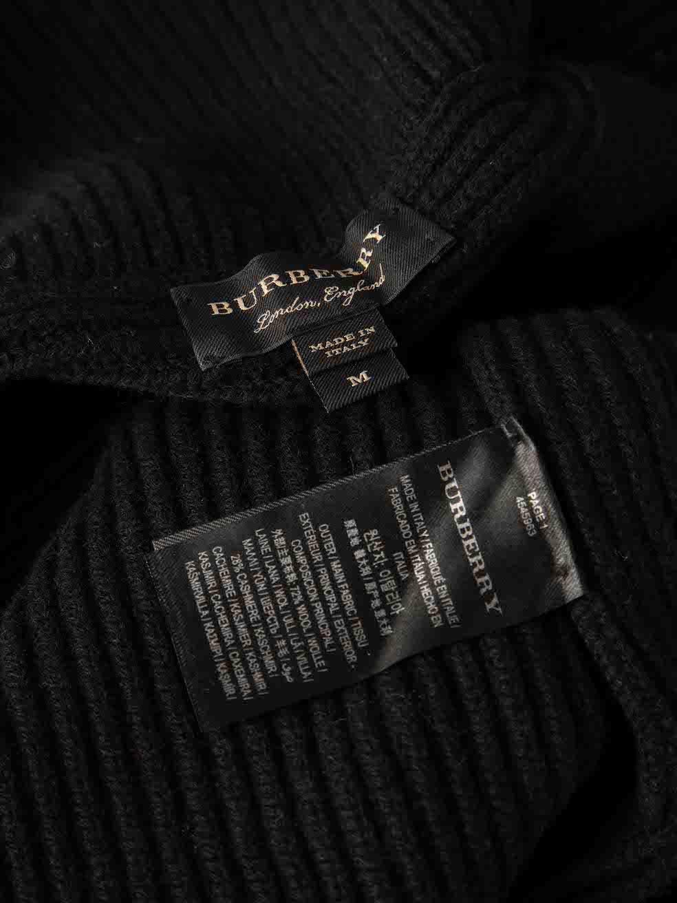 Burberry Black Wool Off-Shoulder Jumper Size M 2