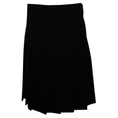 Burberry Black Wool Pleated Skirt