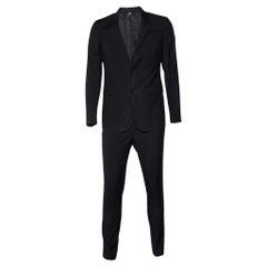 Burberry Black Wool Regular Suit L