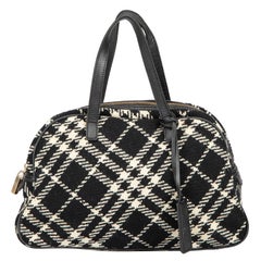 Burberry Black Wool Small Check Bag