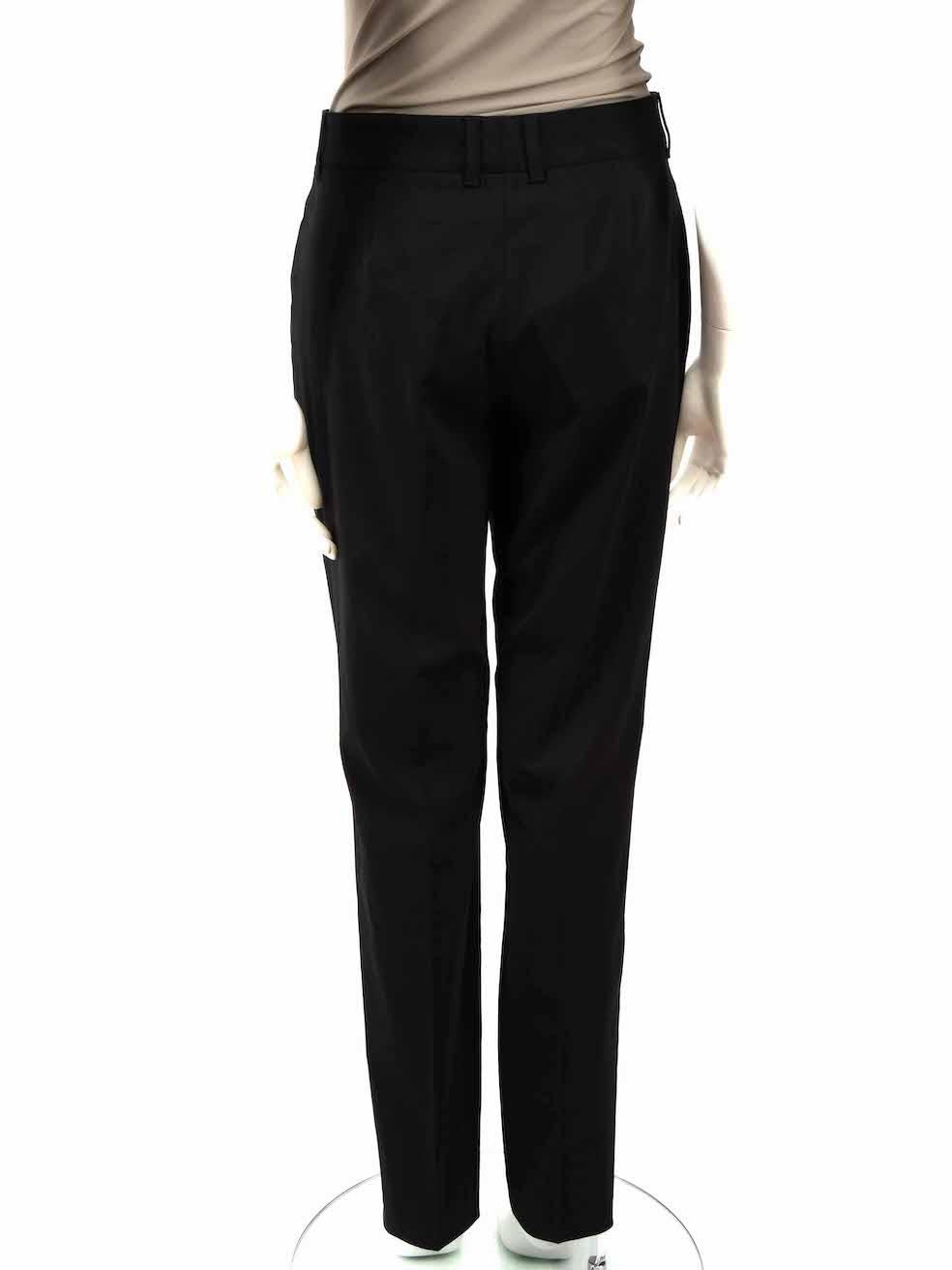 Burberry Black Wool Tailored Tapered Trousers Size M In New Condition For Sale In London, GB
