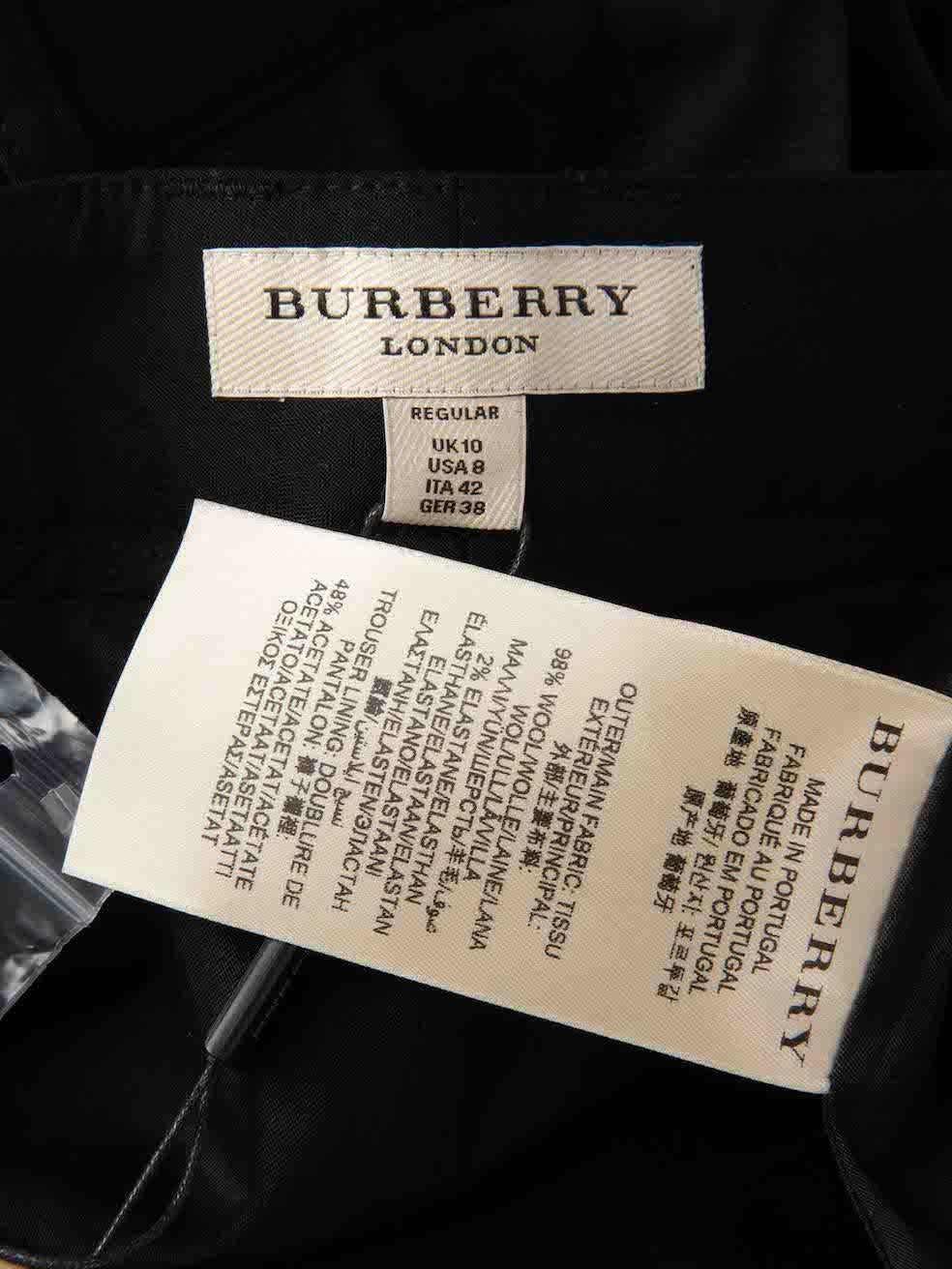 Women's Burberry Black Wool Tailored Tapered Trousers Size M For Sale